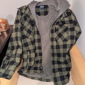 SMITH Green and Black Plaid Hoodie